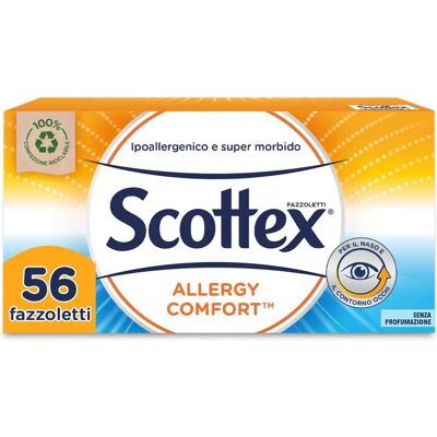 Scottex Veline Allergy Scatola 56 Fazzoletti - Ipoallergenici, Morbidi Scottex Veline Allergy Scatola 56 Fazzoletti - Ipoallergenici, Morbidi