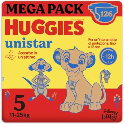 Huggies Unistar Modello 5 - 126 Pannolini Huggies Unistar Modello 5 - 126 Pannolini