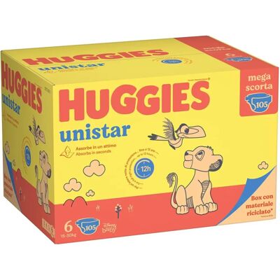 Huggies Unistar Mega Pack Taglia 6 - Pannolini Huggies Unistar Mega Pack Taglia 6 - Pannolini