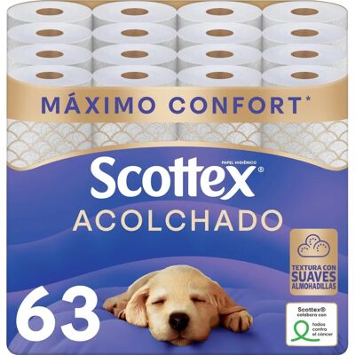 Scottex - 63 Rollos - 3 Capas - Ultra Soft - Papel Higiénico Scottex - 63 Rollos - 3 Capas - Ultra Soft - Papel Higiénico