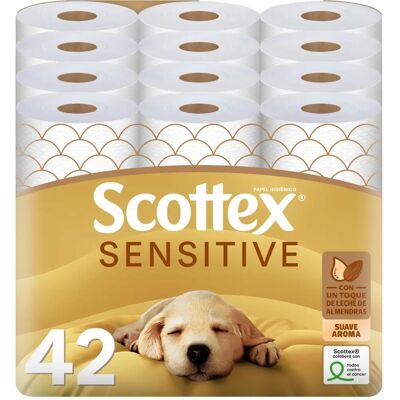 Scottex Sensitive 42 Rullar Supermjuk Hypoallergen - Toalettpapper Scottex Sensitive 42 Rullar Supermjuk Hypoallergen - Toalettpapper