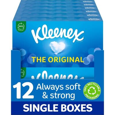 Kleenex Original Facial Tissues - Pack of 12 - Soft for Daily Use Kleenex Original Facial Tissues - Pack of 12 - Soft for Daily Use