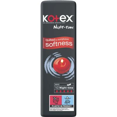 Kotex Maxi Night Time Sanitary Towels - 10 Pack Kotex Maxi Night Time Sanitary Towels - 10 Pack