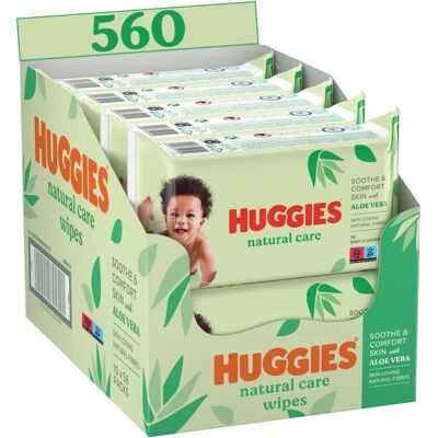 HUGGIES - Natural Care - Aloe Vera - Hypoallergénique - Lingettes pour bébé - Publicité HUGGIES - Natural Care - Aloe Vera - Hypoallergénique - Lingettes pour bébé - Publicité