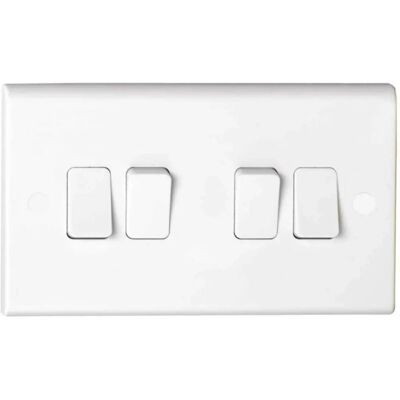 Deta S1244 Light Switch - 4 Gang, 2 Way, 10 Amp Deta S1244 Light Switch - 4 Gang, 2 Way, 10 Amp