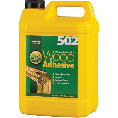 Everbuild Everbuild 502 All Purpose Weatherproof Wood Adhesive 5L - Adhesive Everbuild Everbuild 502 All Purpose Weatherproof Wood Adhesive 5L - Adhesive