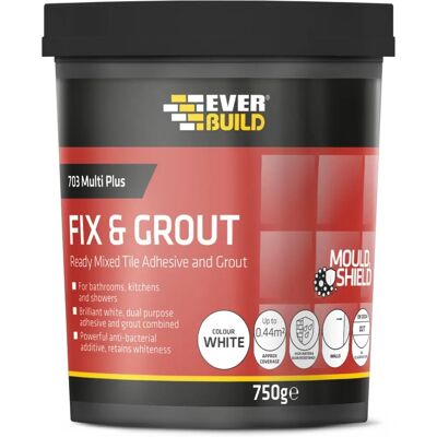 Everbuild Everbuild Fix & Grout Tile Adhesive - 703, 500ml/750g Everbuild Everbuild Fix & Grout Tile Adhesive - 703, 500ml/750g