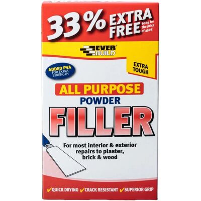 Remplisseur en Poudre Blanc Everbuild - Réparations intérieures - 450g - Publicité Remplisseur en Poudre Blanc Everbuild - Réparations intérieures - 450g - Publicité