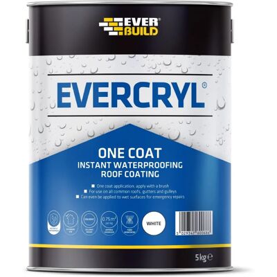 Everbuild EverCryl Waterproof Roofing Compound - 5kg White Everbuild EverCryl Waterproof Roofing Compound - 5kg White
