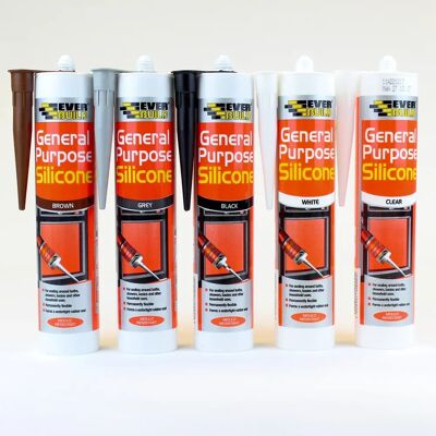 Everbuild Everbuild General Purpose Silicone Black 280ml - Silicone Sealant Everbuild Everbuild General Purpose Silicone Black 280ml - Silicone Sealant