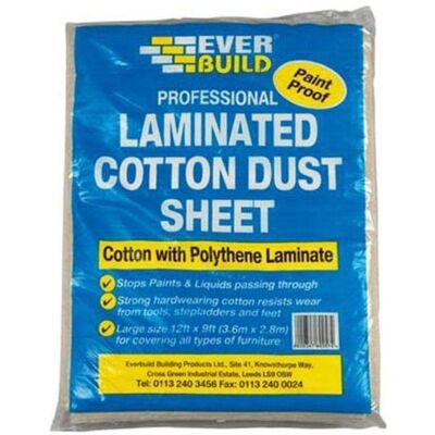 Everbuild EVBLAMDUST Drap de coton laminé 3.6 x 2.7m - Publicité Everbuild EVBLAMDUST Drap de coton laminé 3.6 x 2.7m - Publicité