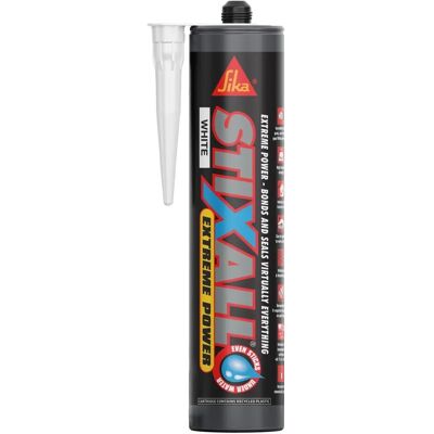 Everbuild Everbuild Stixall Power Extrême Blanc 290ml - Colle et Silicone - Publicité Everbuild Everbuild Stixall Power Extrême Blanc 290ml - Colle et Silicone - Publicité