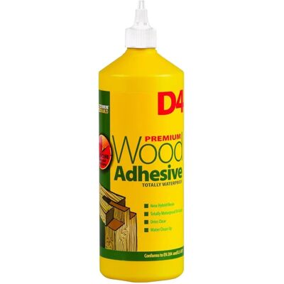 Everbuild D4 Waterproof Wood Adhesive - Interior & Exterior - 1L Everbuild D4 Waterproof Wood Adhesive - Interior & Exterior - 1L
