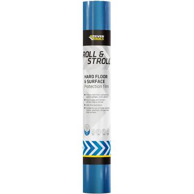 Everbuild Marque Roll & Stroll Film de Protection pour Sols dures - Imperméable, Auto-adhésif, 75m - Publicité Everbuild Marque Roll & Stroll Film de Protection pour Sols dures - Imperméable, Auto-adhésif, 75m - Publicité