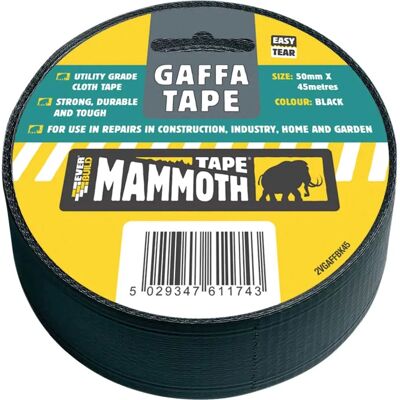 Ruban en tissu Everbuild 2VGAFFBK45 Noir - 50mm x 45m - Publicité Ruban en tissu Everbuild 2VGAFFBK45 Noir - 50mm x 45m - Publicité