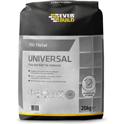 Everbuild 700 TileSet Universal Grey - Tile Adhesive 20kg Everbuild 700 TileSet Universal Grey - Tile Adhesive 20kg