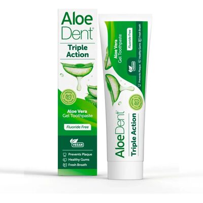 Aloe Dent Triple Action Menta Pasta de Dientes sin Fluoruro - 100ml Aloe Dent Triple Action Menta Pasta de Dientes sin Fluoruro - 100ml