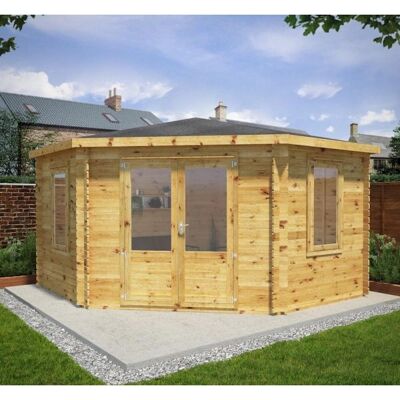Mercia 4m x 4m Corner Log Cabin - 28mm, Double Glazing Mercia 4m x 4m Corner Log Cabin - 28mm, Double Glazing