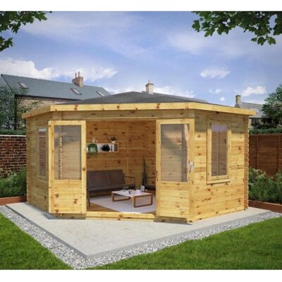 Mercia 4m x 4m Corner Log Cabin - 44mm Double Glazed Mercia 4m x 4m Corner Log Cabin - 44mm Double Glazed