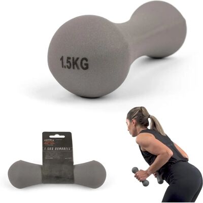 Phoenix Fitness - 1.5kg Neoprene Dumbbell - Grey - Dumbbell Phoenix Fitness - 1.5kg Neoprene Dumbbell - Grey - Dumbbell