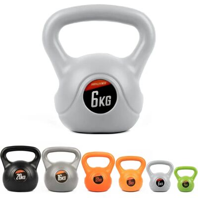 Phoenix Fitness 6kg Kettlebell - Vinylowa sztanga do ćwiczeń, siły i cardio - Srebro Phoenix Fitness 6kg Kettlebell - Vinylowa sztanga do ćwiczeń, siły i cardio - Srebro