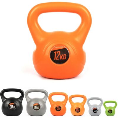 Phoenix Fitness Kettlebell - Orange 12KG - Vinyl Weight for Exercise, Core Workout, Strength, Fitness and Cardio Phoenix Fitness Kettlebell - Orange 12KG - Vinyl Weight for Exercise, Core Workout, Strength, Fitness and Cardio