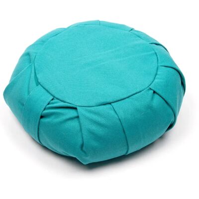 Coussin de méditation turquoise rond à l’épeautre de Myga - Coussin de yoga - Publicité Coussin de méditation turquoise rond à l’épeautre de Myga - Coussin de yoga - Publicité