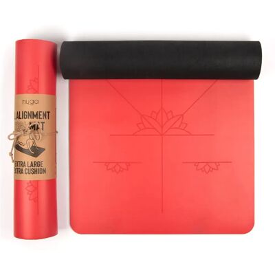 Myga Large Red Alignment Yoga Mat - Non-Slip Exercise Mat for Yoga, Pilates & Fitness Myga Large Red Alignment Yoga Mat - Non-Slip Exercise Mat for Yoga, Pilates & Fitness