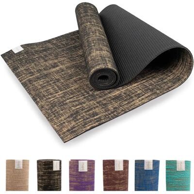 Myga Jute Yoga Mat - Non-Slip Exercise Mat for Yoga, Pilates & Fitness - Multipurpose Mat with Carry Strap for Travel - Black Myga Jute Yoga Mat - Non-Slip Exercise Mat for Yoga, Pilates & Fitness - Multipurpose Mat with Carry Strap for Travel - Black