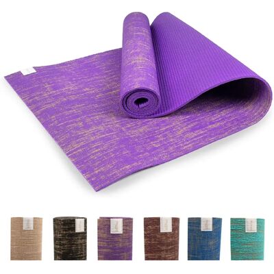 Matę do jogi z jutą Myga - Fioletowa - Antypoślizgowa mata do jogi, pilatesu i fitnessu Matę do jogi z jutą Myga - Fioletowa - Antypoślizgowa mata do jogi, pilatesu i fitnessu