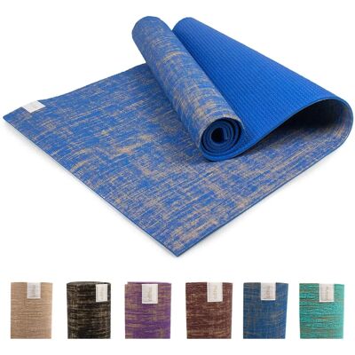 Myga Jute Yoga Mat - Blue - Non-Slip Exercise Mat for Yoga, Pilates & Fitness - Multipurpose with Carry Strap Myga Jute Yoga Mat - Blue - Non-Slip Exercise Mat for Yoga, Pilates & Fitness - Multipurpose with Carry Strap