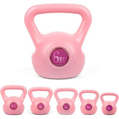 Phoenix Fitness Pink Vinyl Kettlebell - 6kg - Full Body Strength & Cardio Equipment Phoenix Fitness Pink Vinyl Kettlebell - 6kg - Full Body Strength & Cardio Equipment