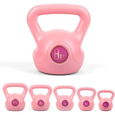Phoenix Fitness Vinyl Kettlebell - 8kg Pink Heavy-Duty Exercise Weight for Strength & Cardio Phoenix Fitness Vinyl Kettlebell - 8kg Pink Heavy-Duty Exercise Weight for Strength & Cardio