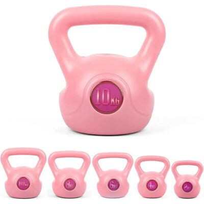 Phoenix Fitness 10kg Pink Vinyl Kettlebell - Full Body Workout Equipment Phoenix Fitness 10kg Pink Vinyl Kettlebell - Full Body Workout Equipment