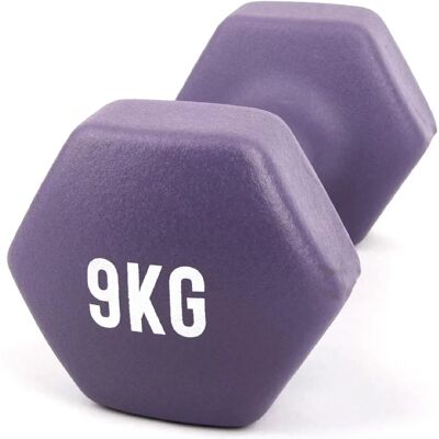 Myga Hexagonal Dumbbell - 9kg Purple Grip-Resistant - Dumbbell Myga Hexagonal Dumbbell - 9kg Purple Grip-Resistant - Dumbbell