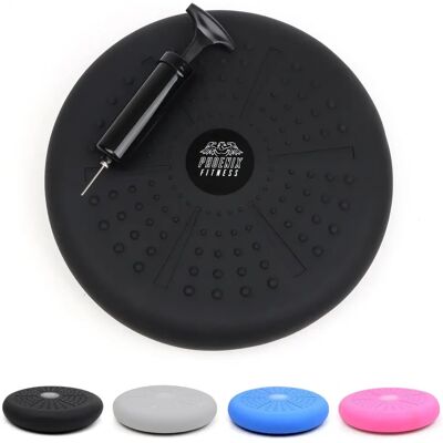 Phoenix Fitness Wobble Cushion - Balance, Posture, Stability - Black Phoenix Fitness Wobble Cushion - Balance, Posture, Stability - Black