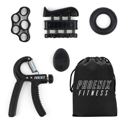 Phoenix Fitness - 5Pc Hand Grip Set - Black - Hand grip Set Phoenix Fitness - 5Pc Hand Grip Set - Black - Hand grip Set