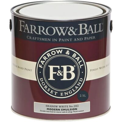 Farrow & Ball Modern Matt Emulsion Farbe Shadow White No.282 - Innenwandfarbe Farrow & Ball Modern Matt Emulsion Farbe Shadow White No.282 - Innenwandfarbe