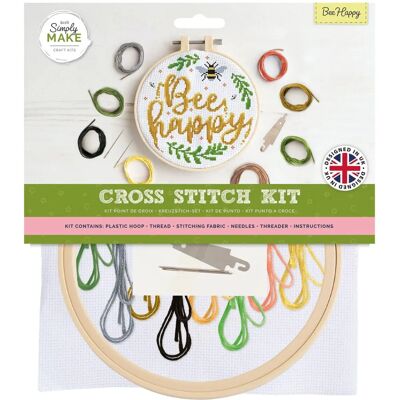 Simply Make Bee Happy Kit de Point de Croix - Kit de Broderie Simply Make Bee Happy Kit de Point de Croix - Kit de Broderie