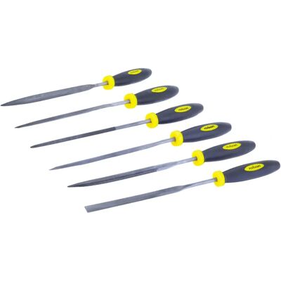 Rolson 24615 Nadelfeilen-Set - 6 Stück, 140mm, Gummigriff Rolson 24615 Nadelfeilen-Set - 6 Stück, 140mm, Gummigriff