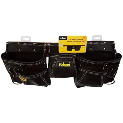 Rolson 68870 Twin Pocket Single Tool Belt - Black Rolson 68870 Twin Pocket Single Tool Belt - Black
