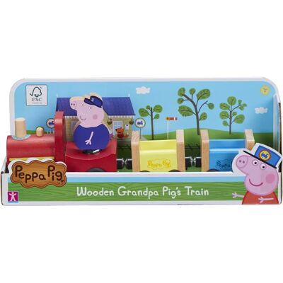 Dětský dřevěný vlak Grandpa Pig od Peppa Pig - Barevná a odolná hračka Dětský dřevěný vlak Grandpa Pig od Peppa Pig - Barevná a odolná hračka