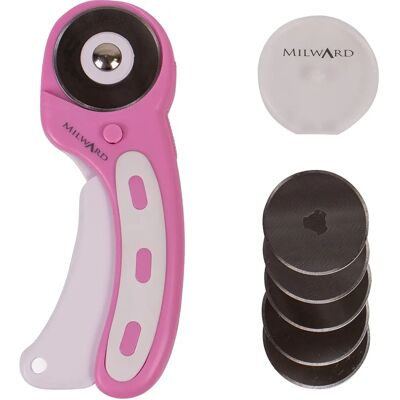 Milward 45mm Rotary Cutter - Ergonomic Handle, 5 Blades - Sewing Milward 45mm Rotary Cutter - Ergonomic Handle, 5 Blades - Sewing