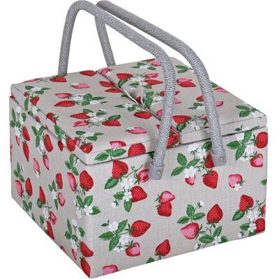 Hobby Gift Große Näh- und Handwerksaufbewahrungsbox - Doppeldeckel - Quadratisch - Natürliche Erdbeeren Hobby Gift Große Näh- und Handwerksaufbewahrungsbox - Doppeldeckel - Quadratisch - Natürliche Erdbeeren