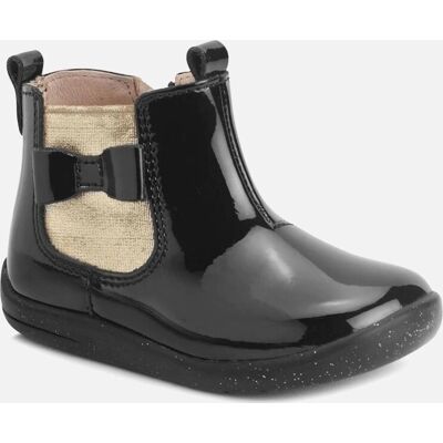 Start-Rite Girls Wonderland Boots - Black Patent & Gold - Boots Start-Rite Girls Wonderland Boots - Black Patent & Gold - Boots