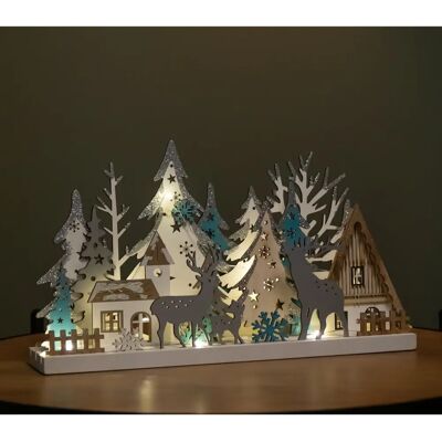 Snow Time - Reindeer Scene Silhouette - 18cm - LED 10 - Decor Snow Time - Reindeer Scene Silhouette - 18cm - LED 10 - Decor