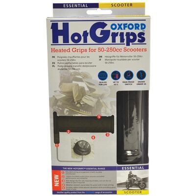 Oxford Hotgrips Essential Scooter - Empuñaduras calefactables Oxford blancas Oxford Hotgrips Essential Scooter - Empuñaduras calefactables Oxford blancas