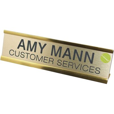 Q-Connect Gold or Silver Name Plate - 250x50mm Custom Signage Q-Connect Gold or Silver Name Plate - 250x50mm Custom Signage