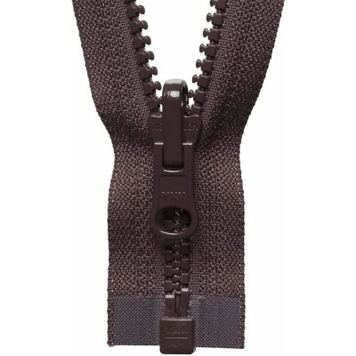 YKK Vislon Flip Over Chunky Open End Zips - 65cm - Brown - Zipper YKK Vislon Flip Over Chunky Open End Zips - 65cm - Brown - Zipper