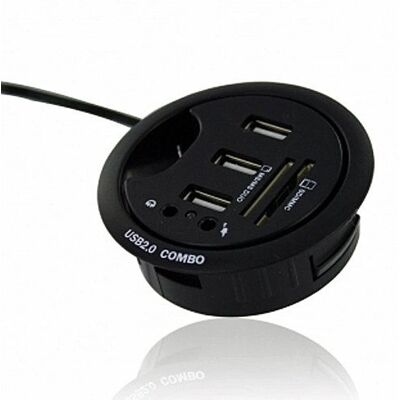 ekit MDHEK - USB 2.0, MMC, SD, Zwarte wandcontactdoos ekit MDHEK - USB 2.0, MMC, SD, Zwarte wandcontactdoos
